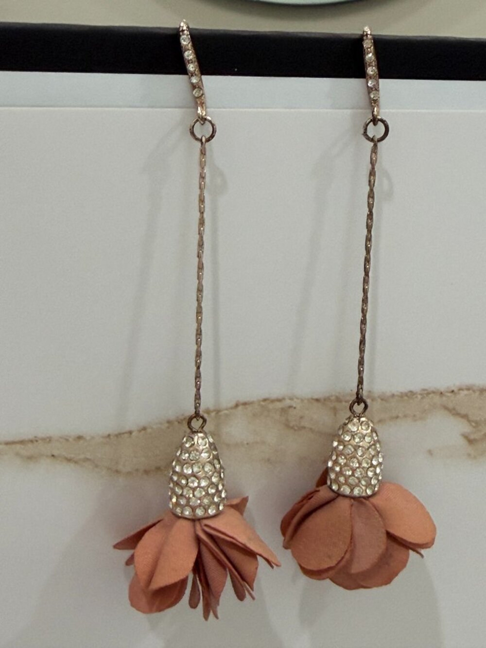 INC International Concepts Fabric Flower Drop Earrings